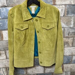 SOLD: Y2K Fieldgear Green Suede truckers Jacket